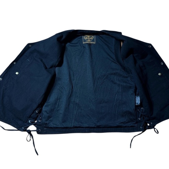 Black Mens Milwaukee Performance Denim Collection Biker Side Tie Snap Vest XL - Picture 3 of 6